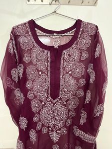 Lakhnavi Chinkari Kurti Set Of 3