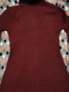 Burgundy Fur Trim Coat