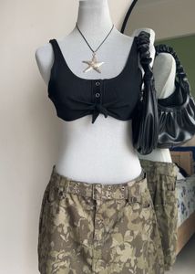 Rare Find Button-Up Tie Bikini Top