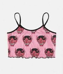 Pink Devil Print Cami Top