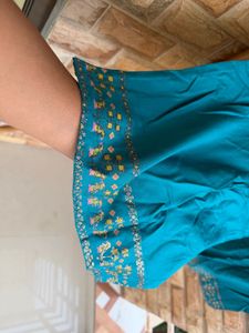 Boho Embroidered Teal Kurti