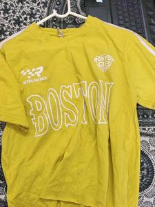 oversized Boston Graphic T-Shirt ( cropped )