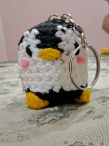 crochet penguin keychain