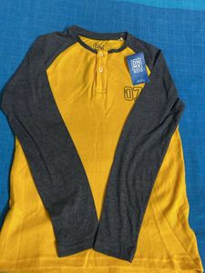 Boys Yellow & Grey Raglan T-Shirt