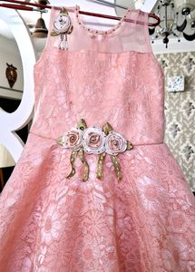 Beautiful Elegant Peach 🍑 Colour Fairy Gown For 👧 Stylish Girls