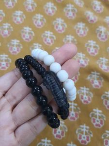 COMBO Black And White 💥Set of 3 Beaded Bracelets