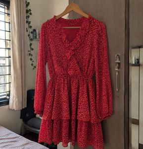 H&amp;M Red Floral Dress