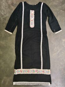 Elegant Black Kurta Set with Sequins
