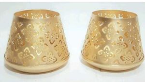 Gold Decorative Candle Holders - Set of 2