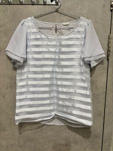 “Glacier”Striped Chiffon top💗
