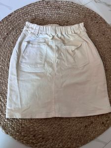 its off white  Denim Mini Skirt