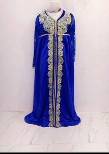 Royal Blue Embroidered  Gown