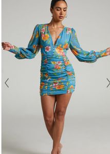 Floral Print Ruched Mini Dress