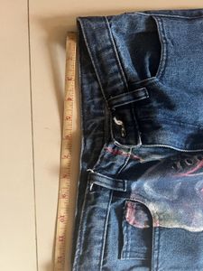 Trendy Grunge Graphic Print Jeans