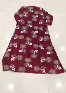 Maroon Floral Print Palazzo 2 piece set