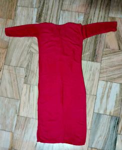 Women Pink Solid Straight Kurta