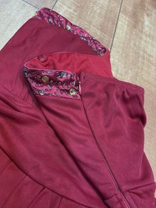 Elegant Strapless Burgundy Party Dress