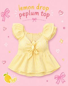 Completely New Lemon Drop Peplum Top