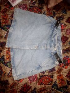 denim blue skorts for women