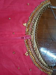Stunning Pink Embellished Net Blouse