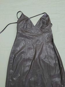 ZARA Faux Leather Midi Dress
