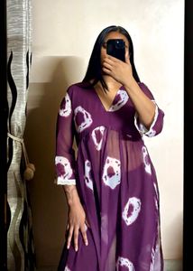 Deep Plum Anarkali Kurta