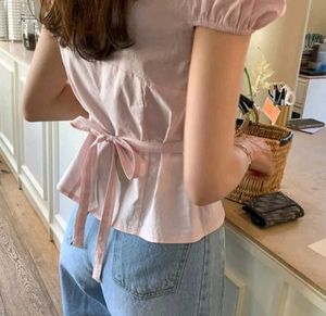 savana puffed sleeves placket blouse