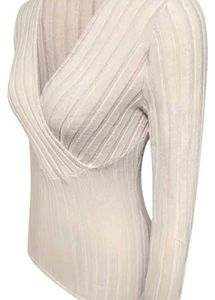 Sheer Ribbed V-Neck dress