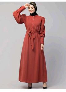 Elegant Terracotta Maxi Dress (Abaya)