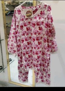 Elegant Floral Print Kurta Set