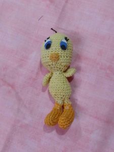 Crocheted Tweety Bird Amigurumi Toy