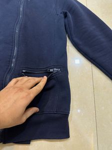 Zara Navy Blue Moto Jacket | Winter Wear |Chest 40