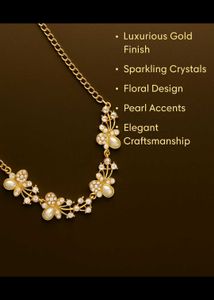 Elegant Pearl &amp; Crystal Necklace Set