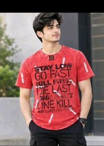 Men's Graphic Print Red T-Shirt