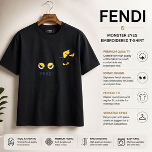 100% ORIGINAL FENDI Black Graphic T-Shirt