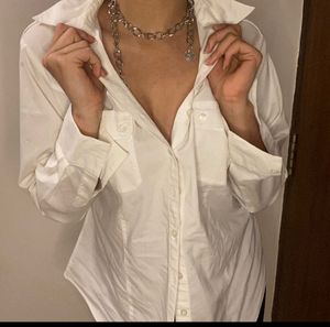 Solid white classic shirt