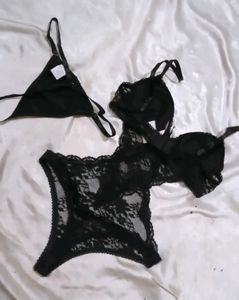 Elegant Black Lace Bodysuit