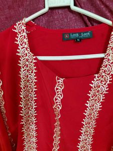 Lovely Red Kurta with Delicate Embroidery