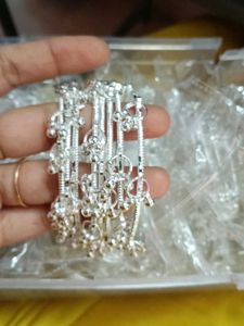 Exquisite Silver Anklets with Bells
