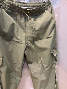 Olive Green Parachute Cargo Pants