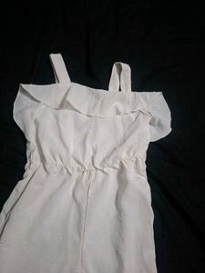 Cute White Ruffle Jumpsuit for Girls