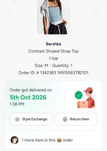 bershka Blue Striped Spaghetti Strap Top