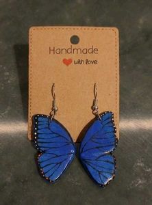 Dreamy Blue Butterfly Wing Earrings