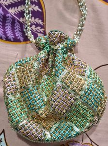 Potli Bag - Sequined &amp; Beaded
