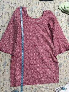 Pink Geometric Print Kurta
