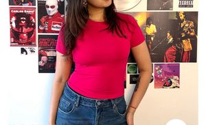 trending baby tees hot pink colour