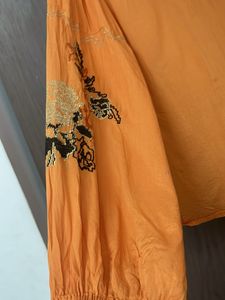 Orange Embroidered designer top
