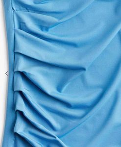 🐬🧵Elegant Ruched Blue Midi Dress
