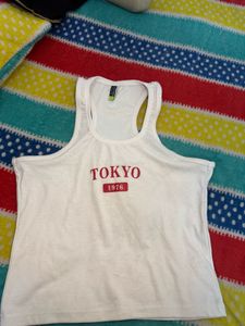 White Tokyo Graphic Tank Top