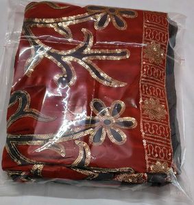 Beautiful Orange Embroidered Saree only